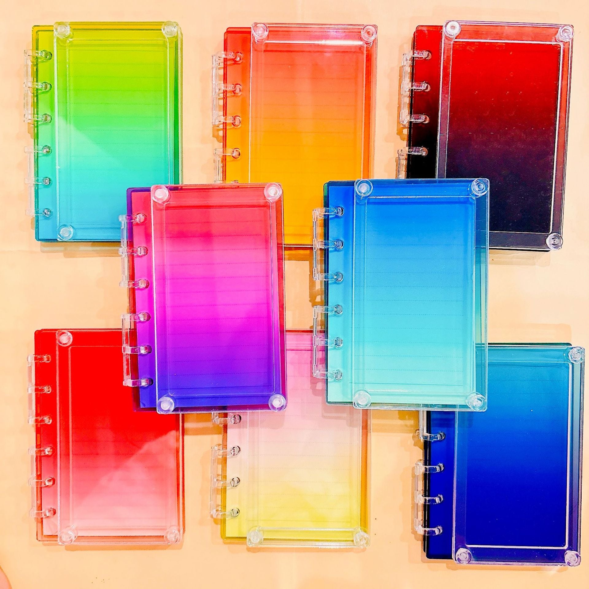 Wholesale Color gradient shake acrylic notebook explosions exquisite loose-leaf  A7A5